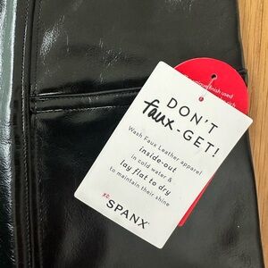 Spanx Black Faux Leather Pants. New with tags.